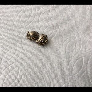 Vintage 18k Gold and Sterling Silver Earrings